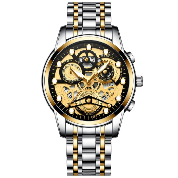 FNGEEN 4088 Men Hollow Quartz Watch Student Waterproof Luminous Watch