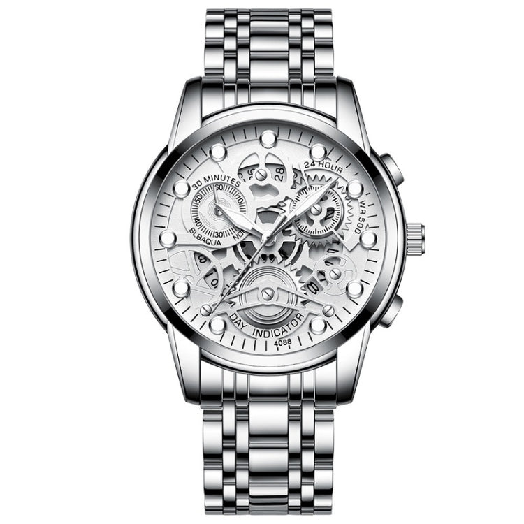FNGEEN 4088 Men Hollow Quartz Watch Student Waterproof Luminous Watch