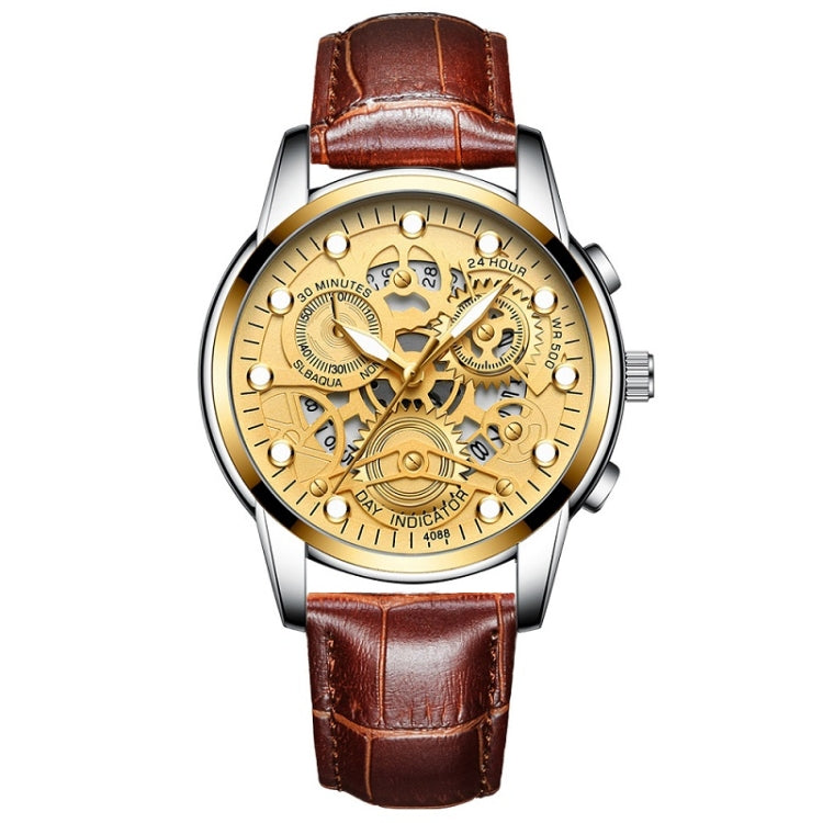 FNGEEN 4088 Men Hollow Quartz Watch Student Waterproof Luminous Watch