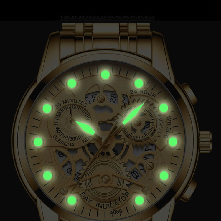 FNGEEN 4088 Men Hollow Quartz Watch Student Waterproof Luminous Watch