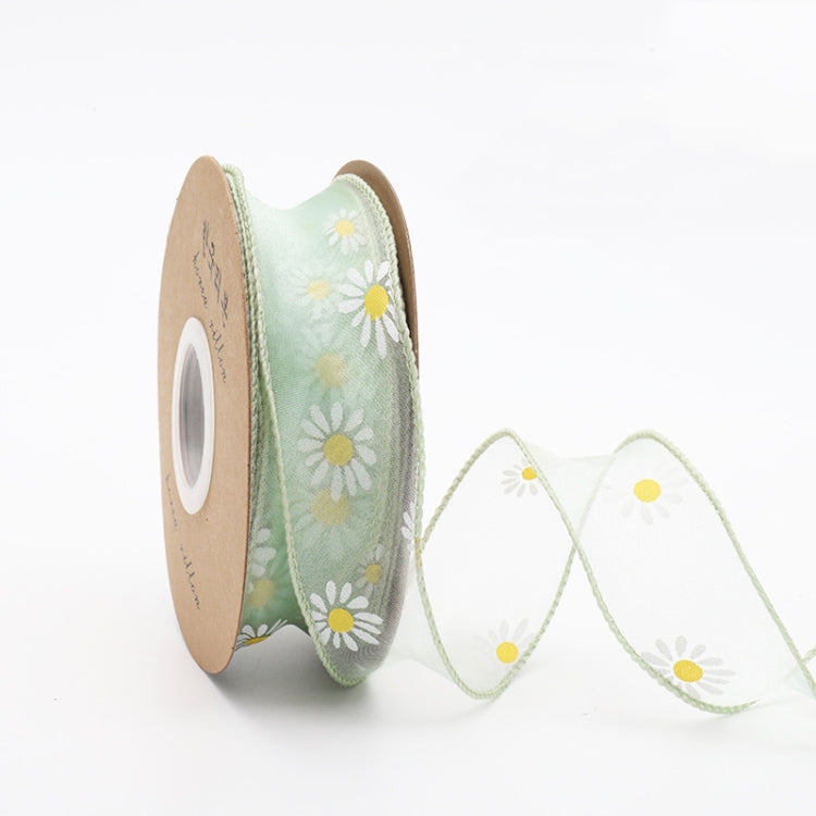 Small Daisy Mermaid Ribbon Flower Bouquet Handwriting Snow Yarn Ribbon, Beige, Black, White, Mint Green, Smoky Gray, Taro Purple, Pink