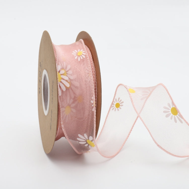 Small Daisy Mermaid Ribbon Flower Bouquet Handwriting Snow Yarn Ribbon, Beige, Black, White, Mint Green, Smoky Gray, Taro Purple, Pink
