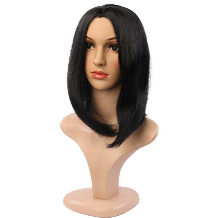 Ladies Short Hair Bobo Head Synthetic Hair Cover, Black, Light Brown