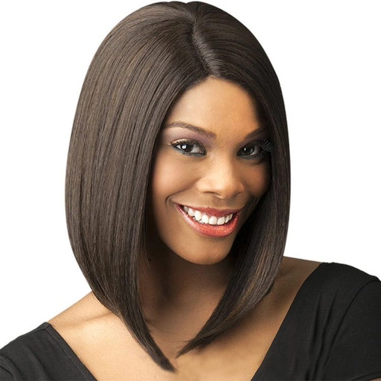 Ladies Short Hair Bobo Head Synthetic Hair Cover, Black, Light Brown