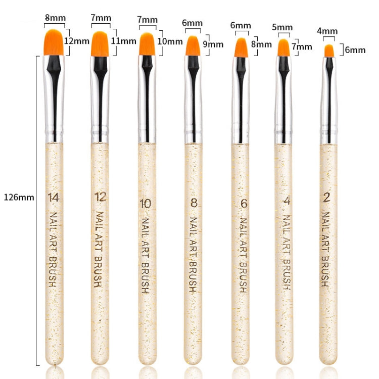 7 In 1 Phototherapy Pen Round Head Line Pen Transparent Rod Painted Pen Drawing Pen Nail Art Brush Tool, Gold Power, Silver Power