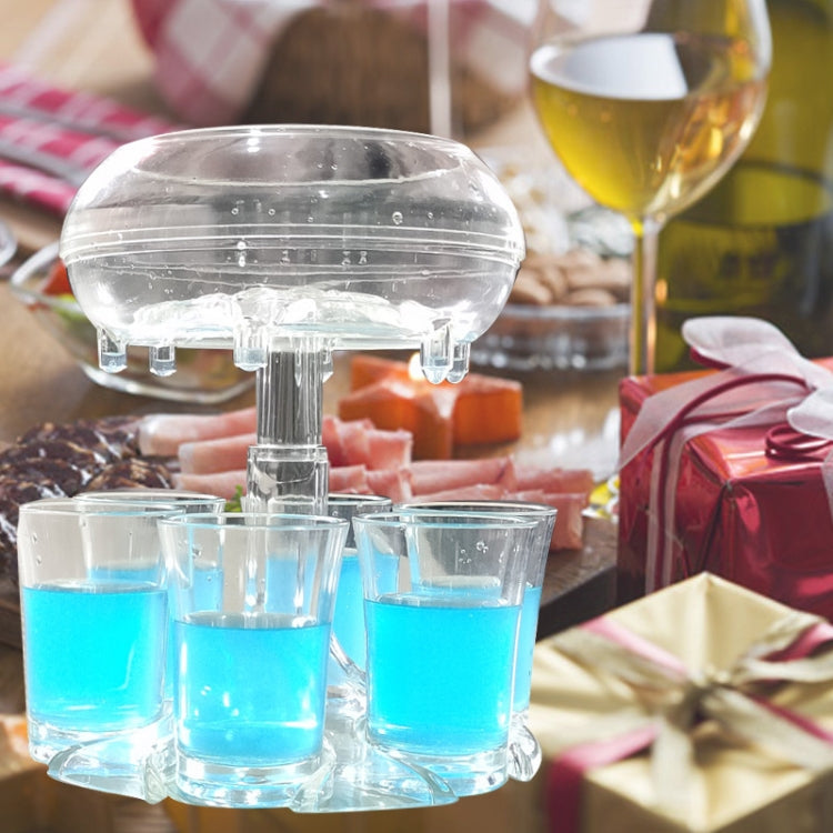 6 Shot Glass Dispenser And Holder Automatic Diversion Pourer, Transparent, Wine Red, Sky Blue, Gold
