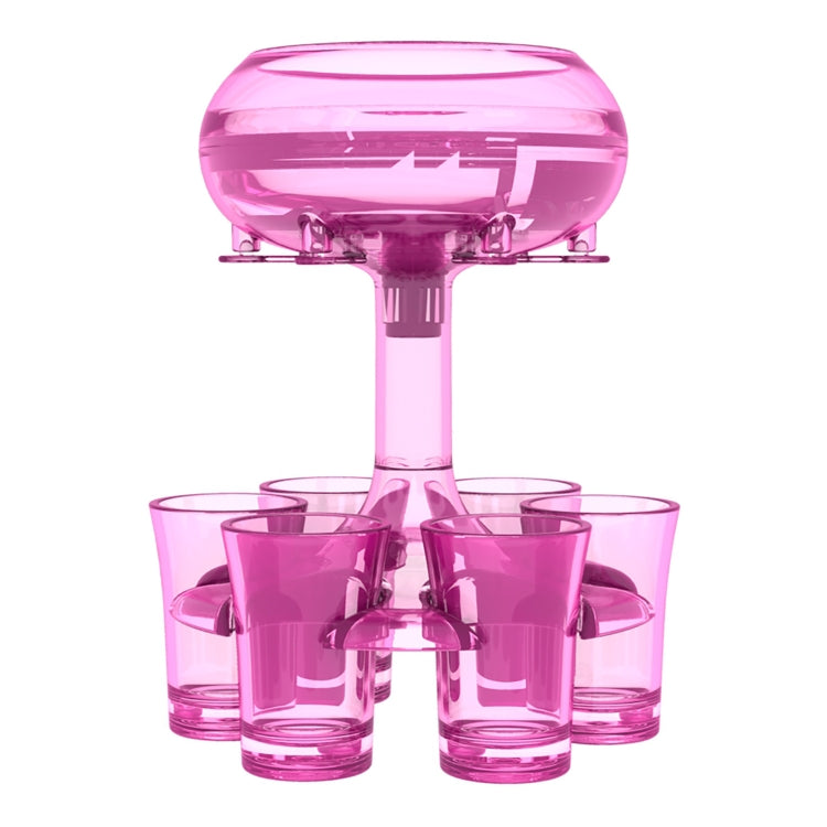 6 Shot Glass Dispenser And Holder Automatic Diversion Pourer, Transparent, Wine Red, Sky Blue, Gold