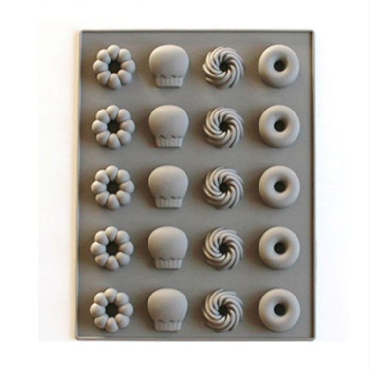 Silicone Cake Mold 25 Grid Fudge Hard Candy Silicone Biscuit Mold, Fruit, Donuts