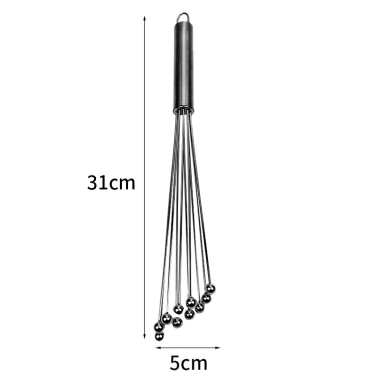Manual Whisk Stainless Steel Glass Bead Egg Whisk Kitchen Household Hand-Held Baking Tools Type A 12 Inch, Type A 12 Inch, Type A 10 Inch, Type B 12 Inch, Type B 10 Inch, Type C 12 inch, Type C 10 Inch