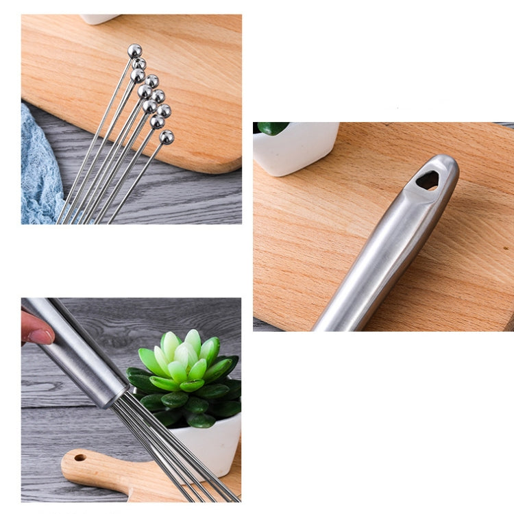 Manual Whisk Stainless Steel Glass Bead Egg Whisk Kitchen Household Hand-Held Baking Tools Type A 12 Inch, Type A 12 Inch, Type A 10 Inch, Type B 12 Inch, Type B 10 Inch, Type C 12 inch, Type C 10 Inch