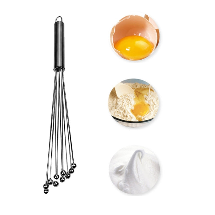 Manual Whisk Stainless Steel Glass Bead Egg Whisk Kitchen Household Hand-Held Baking Tools Type A 12 Inch, Type A 12 Inch, Type A 10 Inch, Type B 12 Inch, Type B 10 Inch, Type C 12 inch, Type C 10 Inch