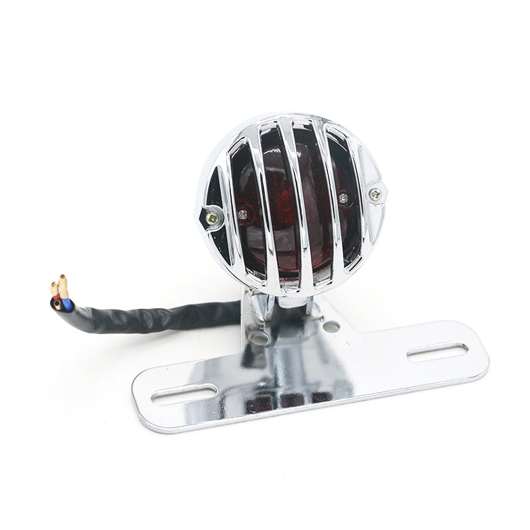 Universal Retro Waning Tail Light Motorcycle Modified Rear Tail Light Brake Light, Black, Silver