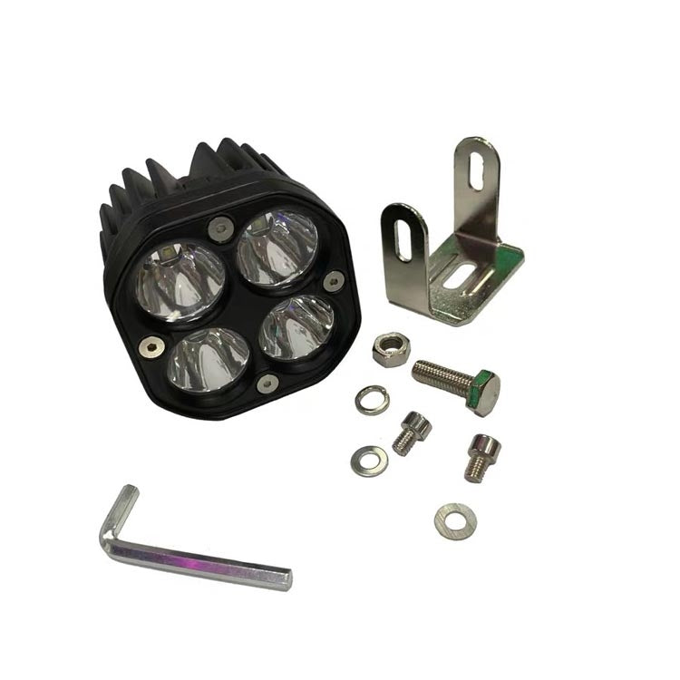 40W White Light Motorcycle LED Spotlight Headlight Car Front Bumper Light Off-Road Vehicle Modified Roof Light, White Light