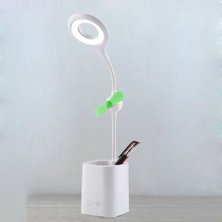 WS-8010 LED Fan Desk Lamp Bedside Desk USB Folding Desk Lamp, Water Drop, Ring, Pen Holder White Fan Blade, Pen Holder Yellow Fan Blade, Pen Holder Blue Fan Blade, Pen Holder Green Fan Blade