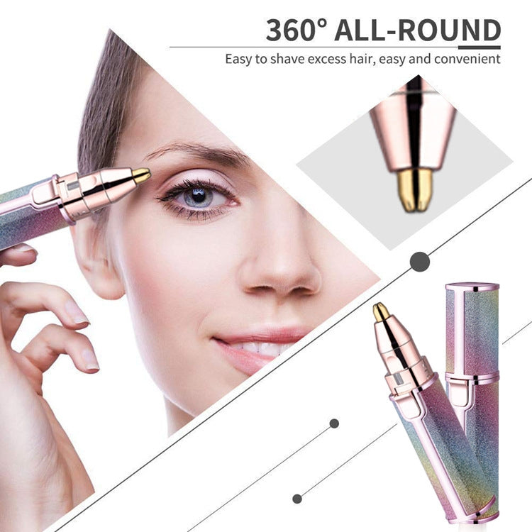 2 In 1 Electric Shaver Lady Eyebrow Trimmer Lipstick Automatic Facial Hair Removal Device, Dry Battery, Charging