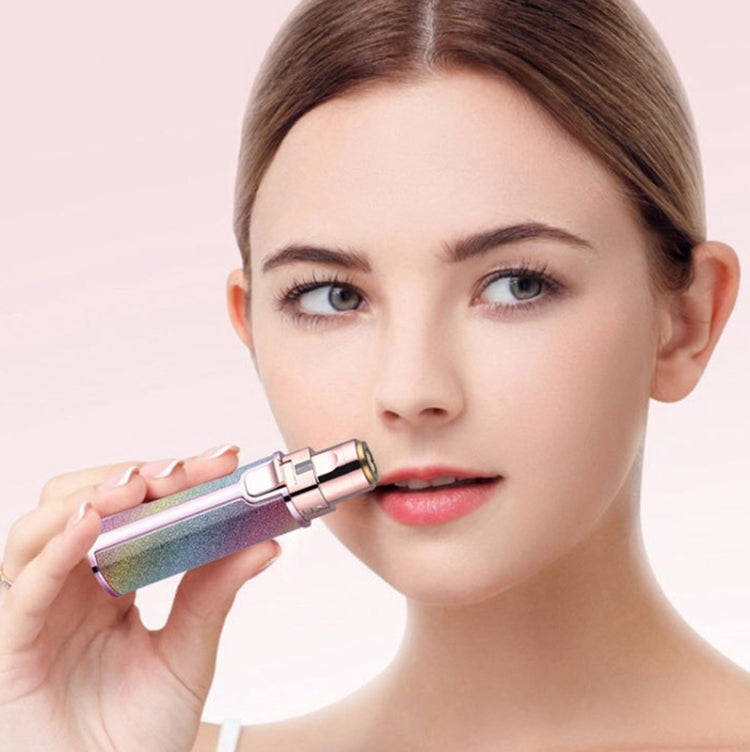 2 In 1 Electric Shaver Lady Eyebrow Trimmer Lipstick Automatic Facial Hair Removal Device, Dry Battery, Charging