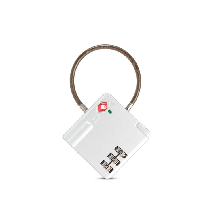 TSA Customs Combination Lock Anti-Theft Wire Padlock, Black, Silver, Red