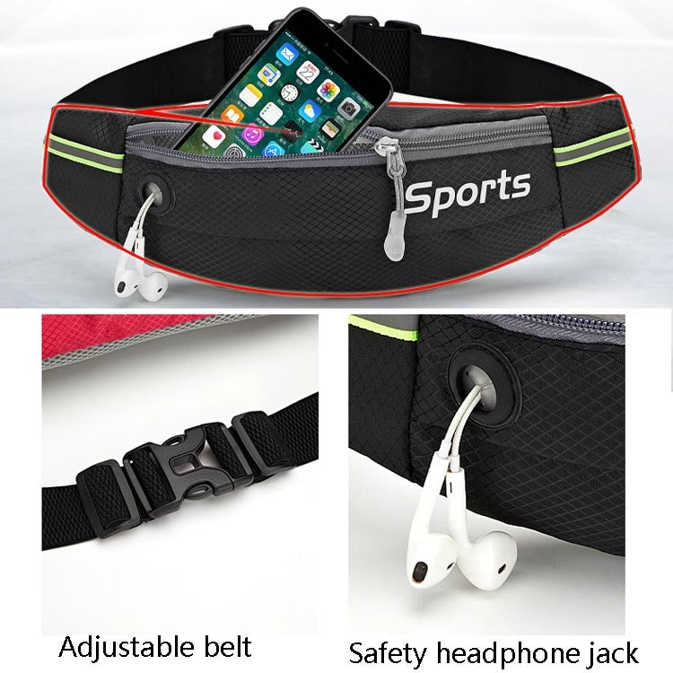 Sports Waist Bag Running Equipment Lightweight Large-Capacity Water-Repellent Breathable Outdoor Bag, 7 inch