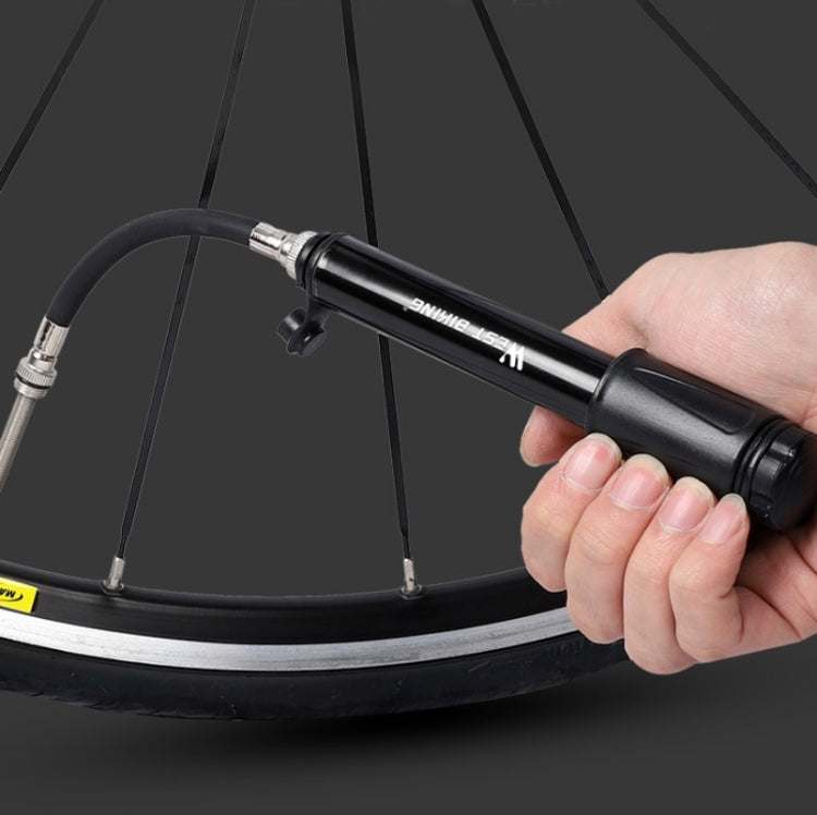West Biking Bicycle High Pressure Pump Mini Portable Basketball Inflator With Hose, Basketball Inflator With Hose(Black)