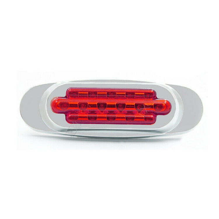 12-24V 2000-4000K 16 LEDs Electroplating Side Lights Side Tail Lights Cargo Truck Modification Light, Red (2 Lines Always Bright), Yellow (2 Lines Always Bright), Red (High and Low Light 3 Lines), Yellow (High and Low Light 3 Lines)