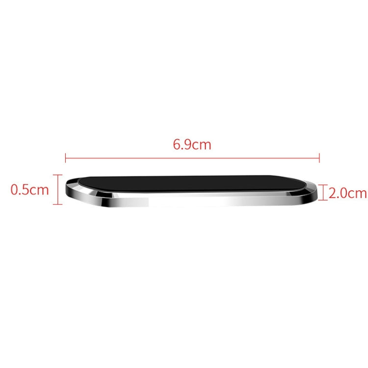 F601 4 PCS One Word Long Magnet Car Bracket Car Navigation Lazy Magnetic Metal Bracket, Water Chestnut Black, Water Chestnut Silver, Water Chestnut Gold, Rounded Black, Rounded Silver, Rounded Gold
