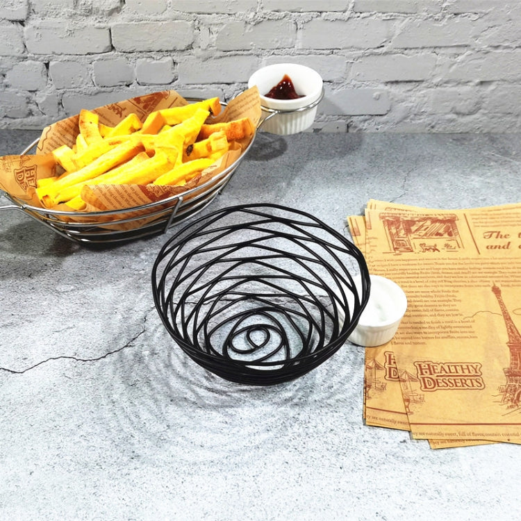 Wrought Iron Fruit Portable Storage Basket Bread French Fries Fried Snacks Portable Basket