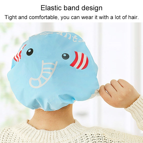 3 PCS Cute Cartoon Shower Bath Cap Saunas Lace Elastic Band Cap Hair Protective Cap