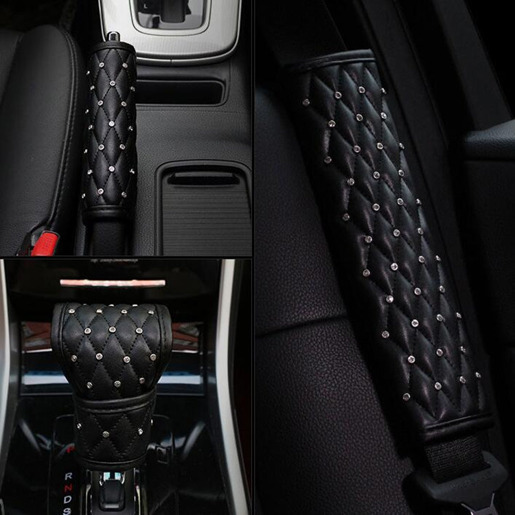 Car Interior Cover Diamond Car Accessories, A Pair Shoulder Guard, Gear Cover, Handbrake Cover