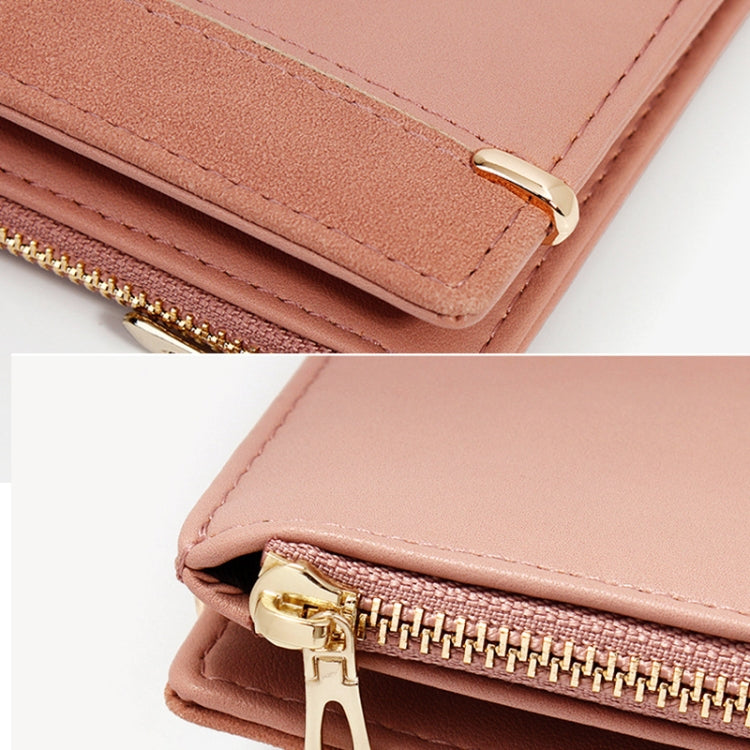 928010 Frosted All-Match Coin Purse Multi-Card Buckle Short Zipper Women Wallet