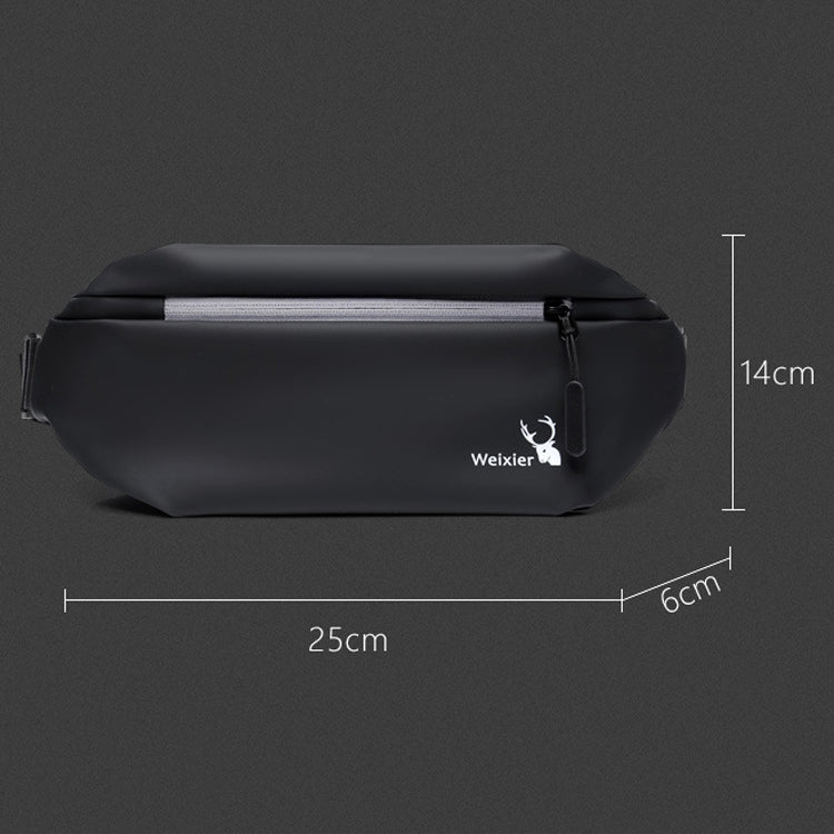 WEIXIER 9563 Men Outdoor Messenger Bag Multifunctional PU Large-Capacity Waist Bag, Black, Gray