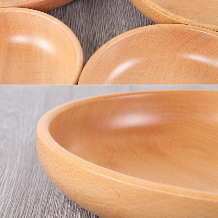 Round Fruit Plate Salad Bowl Thick Wood Dried Fruit Plate Fruit Sushi Plate, 15cm, 20cm, 25cm, 30cm