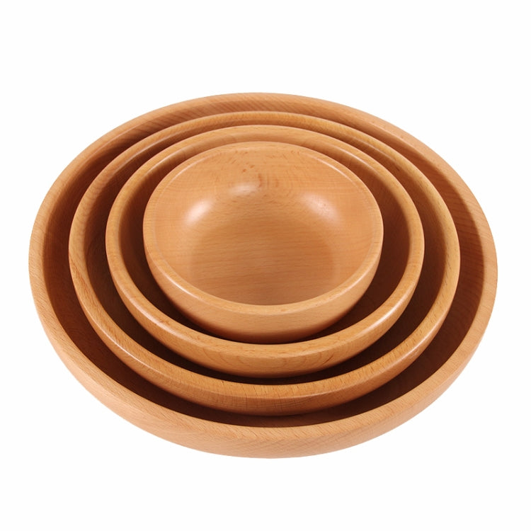 Round Fruit Plate Salad Bowl Thick Wood Dried Fruit Plate Fruit Sushi Plate, 15cm, 20cm, 25cm, 30cm