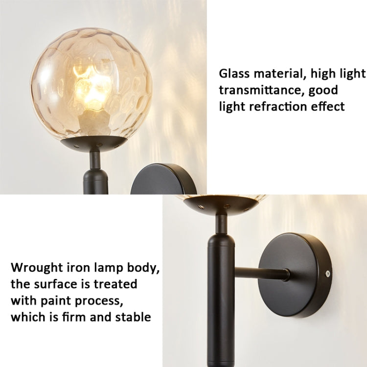 6102 Round Glass LED Wall Light Hotel Bedroom Bedside Living Room