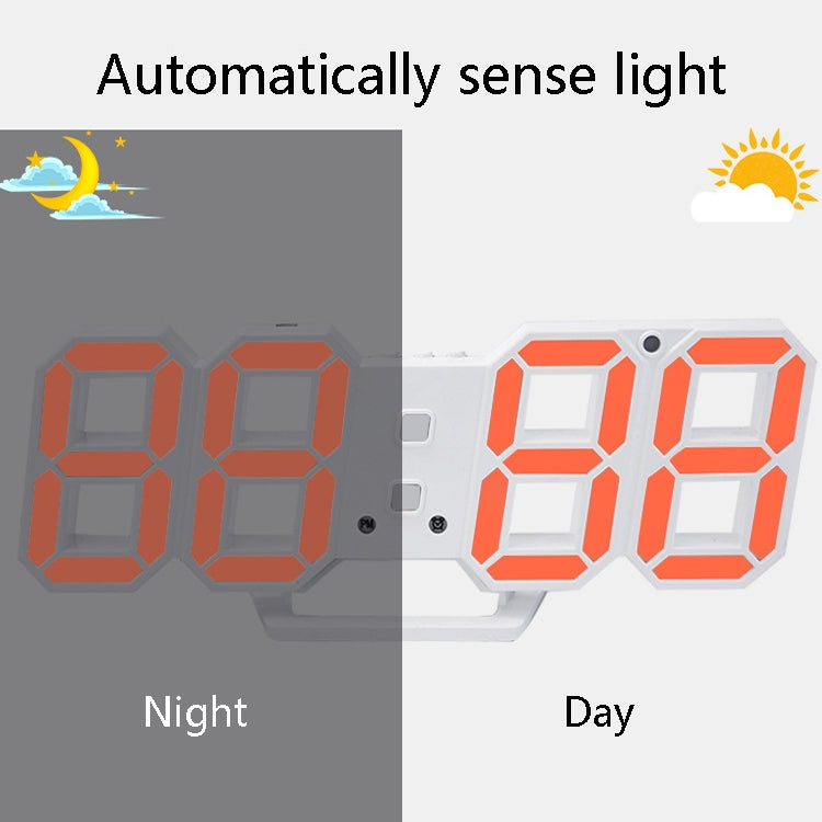 6609 ساعة منبه LED ستيريو ثلاثية الأبعاد لغرفة المعيشة، ساعة حائط ثلاثية الأبعاد، أحمر، أخضر، إطار أسود، ضوء أزرق، إطار أسود، ضوء برتقالي، إطار أسود، ضوء وردي، إطار أسود، ضوء أخضر، إطار أسود، ضوء أحمر