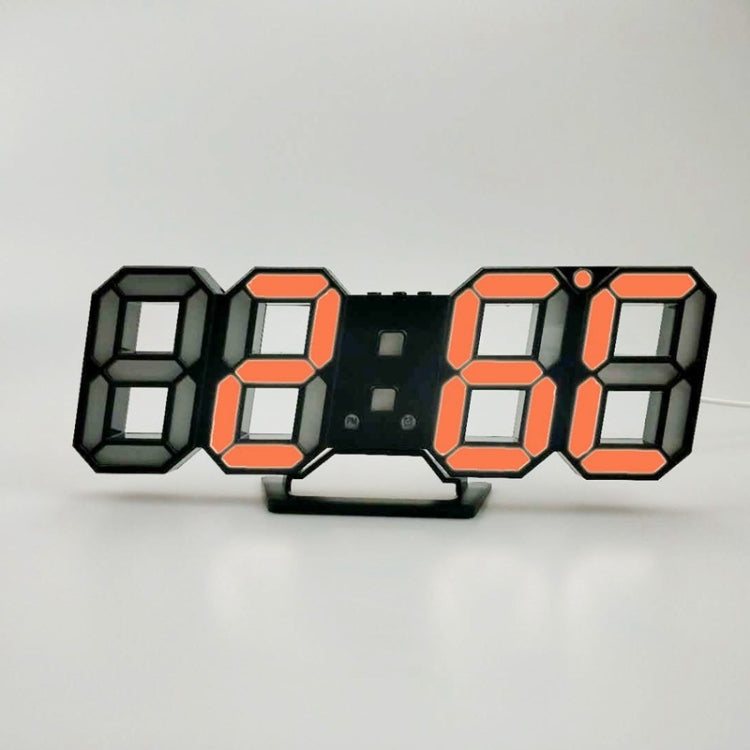 6609 ساعة منبه LED ستيريو ثلاثية الأبعاد لغرفة المعيشة، ساعة حائط ثلاثية الأبعاد، أحمر، أخضر، إطار أسود، ضوء أزرق، إطار أسود، ضوء برتقالي، إطار أسود، ضوء وردي، إطار أسود، ضوء أخضر، إطار أسود، ضوء أحمر