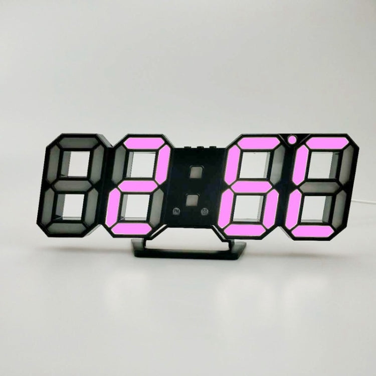 6609 ساعة منبه LED ستيريو ثلاثية الأبعاد لغرفة المعيشة، ساعة حائط ثلاثية الأبعاد، أحمر، أخضر، إطار أسود، ضوء أزرق، إطار أسود، ضوء برتقالي، إطار أسود، ضوء وردي، إطار أسود، ضوء أخضر، إطار أسود، ضوء أحمر