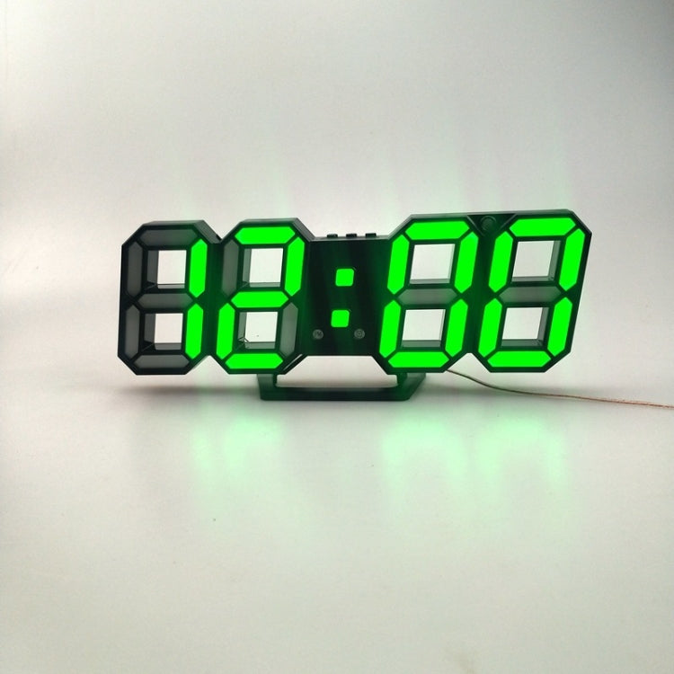 6609 ساعة منبه LED ستيريو ثلاثية الأبعاد لغرفة المعيشة، ساعة حائط ثلاثية الأبعاد، أحمر، أخضر، إطار أسود، ضوء أزرق، إطار أسود، ضوء برتقالي، إطار أسود، ضوء وردي، إطار أسود، ضوء أخضر، إطار أسود، ضوء أحمر