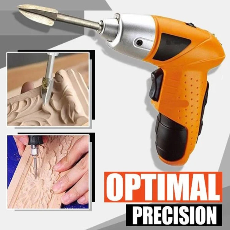 5 PCS / Set Woodworking White Steel Pointed Three-Blade Engraving Milling Cutter Electric Engraving Knife, Engraving Knife