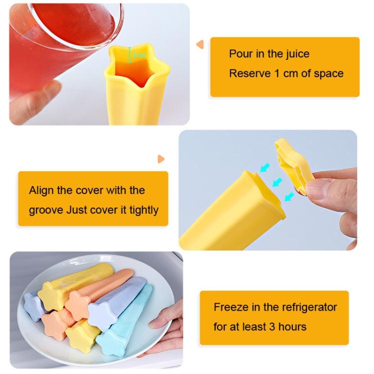 4 in 1 Children Popsicle Mold Set Food Grade Silicone Cream Mold Random Colour Delivery
