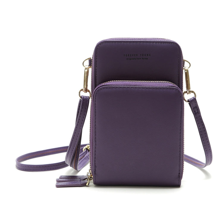 Ladies Mobile Phone Bag PU Vertical Large Capacity Mobile Phone Single-Shoulder Messenger Bag, PU(Black), PU(Pink), PU(Gray), PU(Orange), PU(Red), PU(Claret), PU(Purple), PU(Green), PU(Blue), PU(Dark Blue)