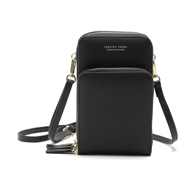 Ladies Mobile Phone Bag PU Vertical Large Capacity Mobile Phone Single-Shoulder Messenger Bag, PU(Black), PU(Pink), PU(Gray), PU(Orange), PU(Red), PU(Claret), PU(Purple), PU(Green), PU(Blue), PU(Dark Blue)