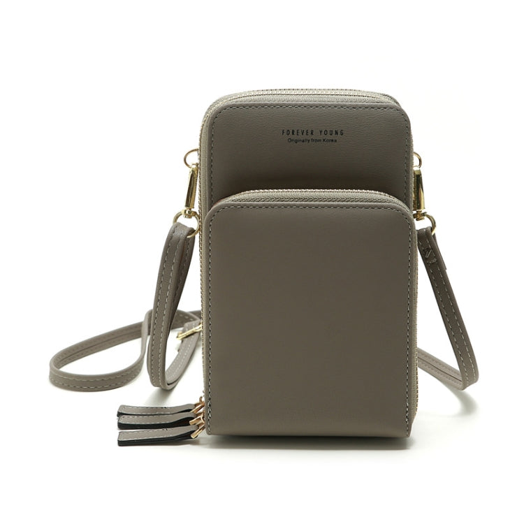 Ladies Mobile Phone Bag PU Vertical Large Capacity Mobile Phone Single-Shoulder Messenger Bag, PU(Black), PU(Pink), PU(Gray), PU(Orange), PU(Red), PU(Claret), PU(Purple), PU(Green), PU(Blue), PU(Dark Blue)