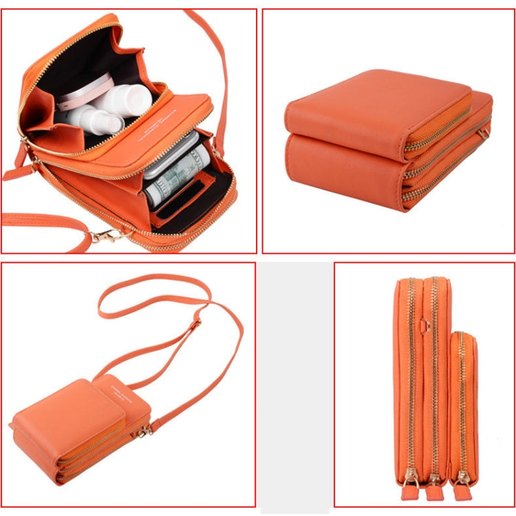 Ladies Mobile Phone Bag PU Vertical Large Capacity Mobile Phone Single-Shoulder Messenger Bag, PU(Black), PU(Pink), PU(Gray), PU(Orange), PU(Red), PU(Claret), PU(Purple), PU(Green), PU(Blue), PU(Dark Blue)