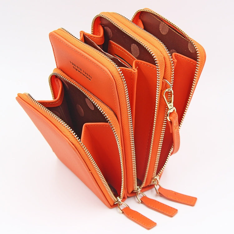 Ladies Mobile Phone Bag PU Vertical Large Capacity Mobile Phone Single-Shoulder Messenger Bag, PU(Black), PU(Pink), PU(Gray), PU(Orange), PU(Red), PU(Claret), PU(Purple), PU(Green), PU(Blue), PU(Dark Blue)