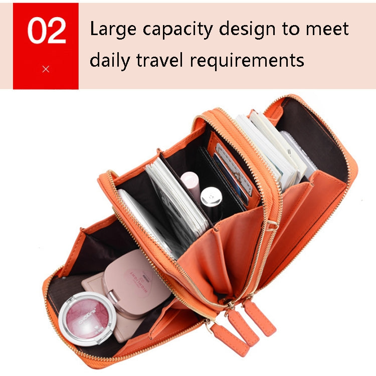 Ladies Mobile Phone Bag PU Vertical Large Capacity Mobile Phone Single-Shoulder Messenger Bag, PU(Black), PU(Pink), PU(Gray), PU(Orange), PU(Red), PU(Claret), PU(Purple), PU(Green), PU(Blue), PU(Dark Blue)