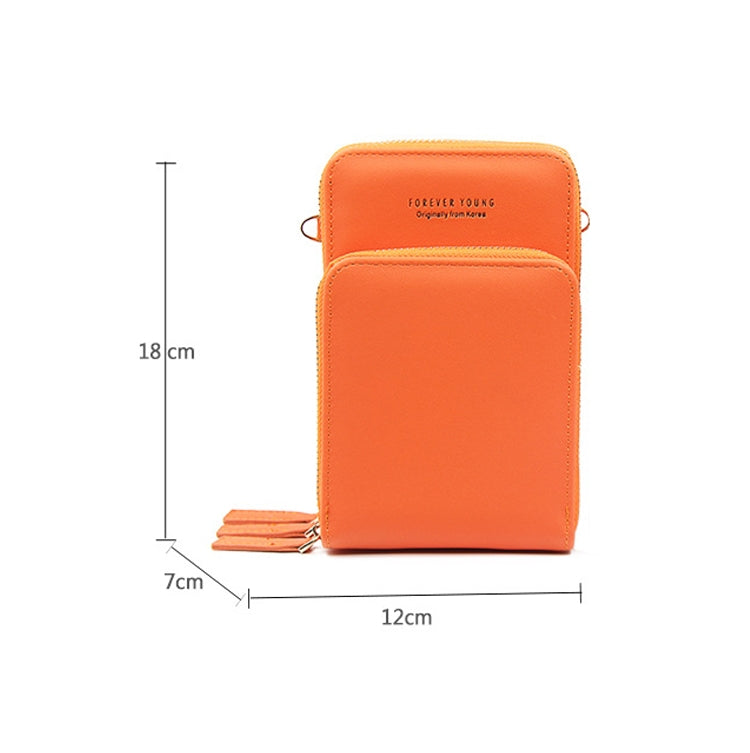 Ladies Mobile Phone Bag PU Vertical Large Capacity Mobile Phone Single-Shoulder Messenger Bag, PU(Black), PU(Pink), PU(Gray), PU(Orange), PU(Red), PU(Claret), PU(Purple), PU(Green), PU(Blue), PU(Dark Blue)