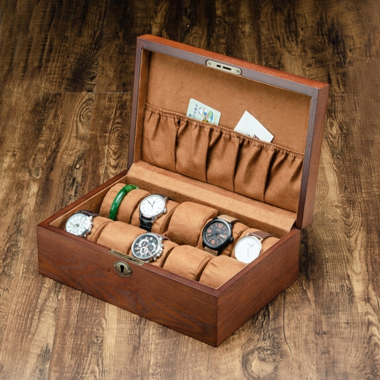 Wooden Watch Box Jewelry Watch Collection Display Storage Box, 2 Big Pillows + 5 Small Pillows, 10 Epitope Wooden