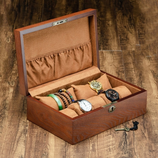 Wooden Watch Box Jewelry Watch Collection Display Storage Box, 2 Big Pillows + 5 Small Pillows, 10 Epitope Wooden