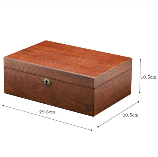 Wooden Watch Box Jewelry Watch Collection Display Storage Box, 2 Big Pillows + 5 Small Pillows, 10 Epitope Wooden