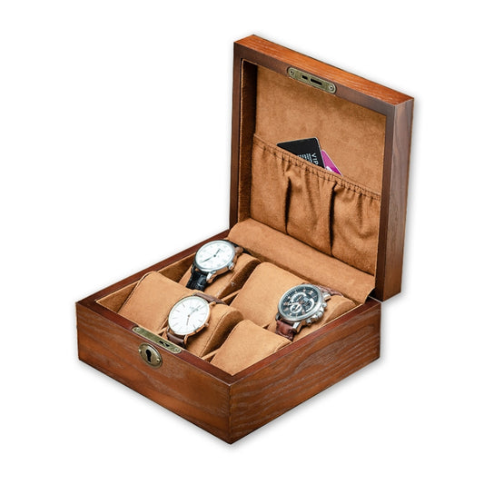 6 Slots Willow Watch Storage Box Jewelry Collection Display Box With Lock, 6 Slots Square, 6 Slots Rectangle
